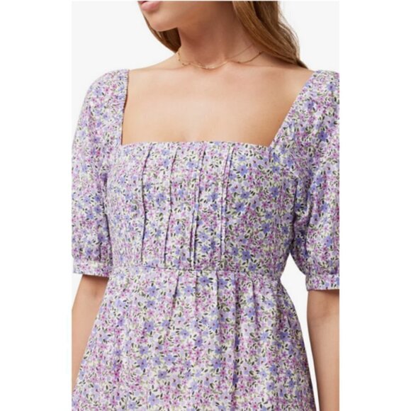 💕FAVORITE DAUGHTER💕 The Mirka Dress ~ Organic Cotton Purple Floral Print 8 NWT - Picture 5 of 14